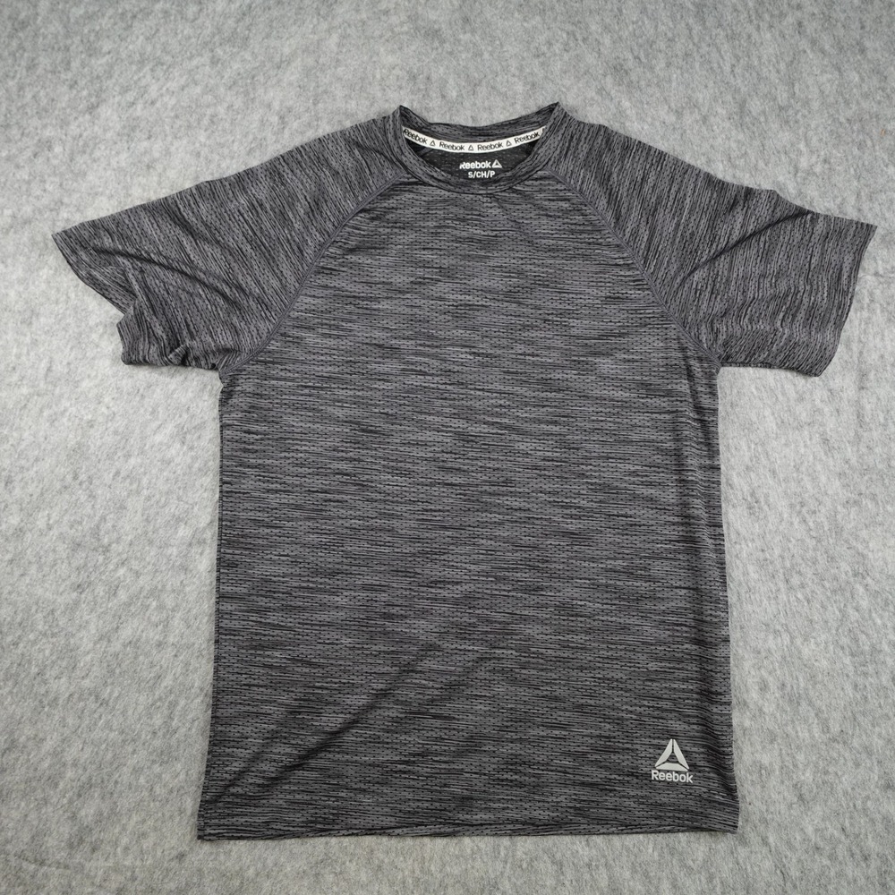 Reebok Shirt Mens Small Gray Short Sleeve Athletic Training Active Crew Neck